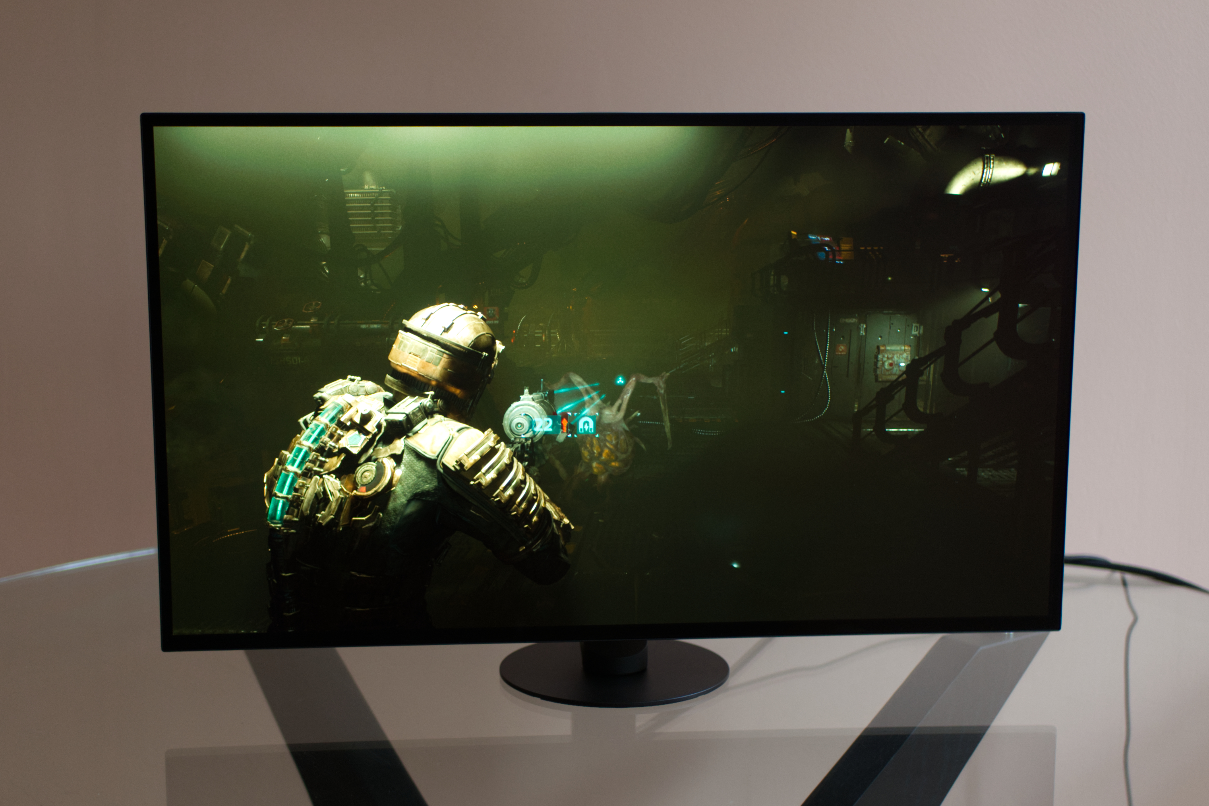 An image showing the Dead Space remake being played on the Sony InZone M10S OLED gaming monitor.