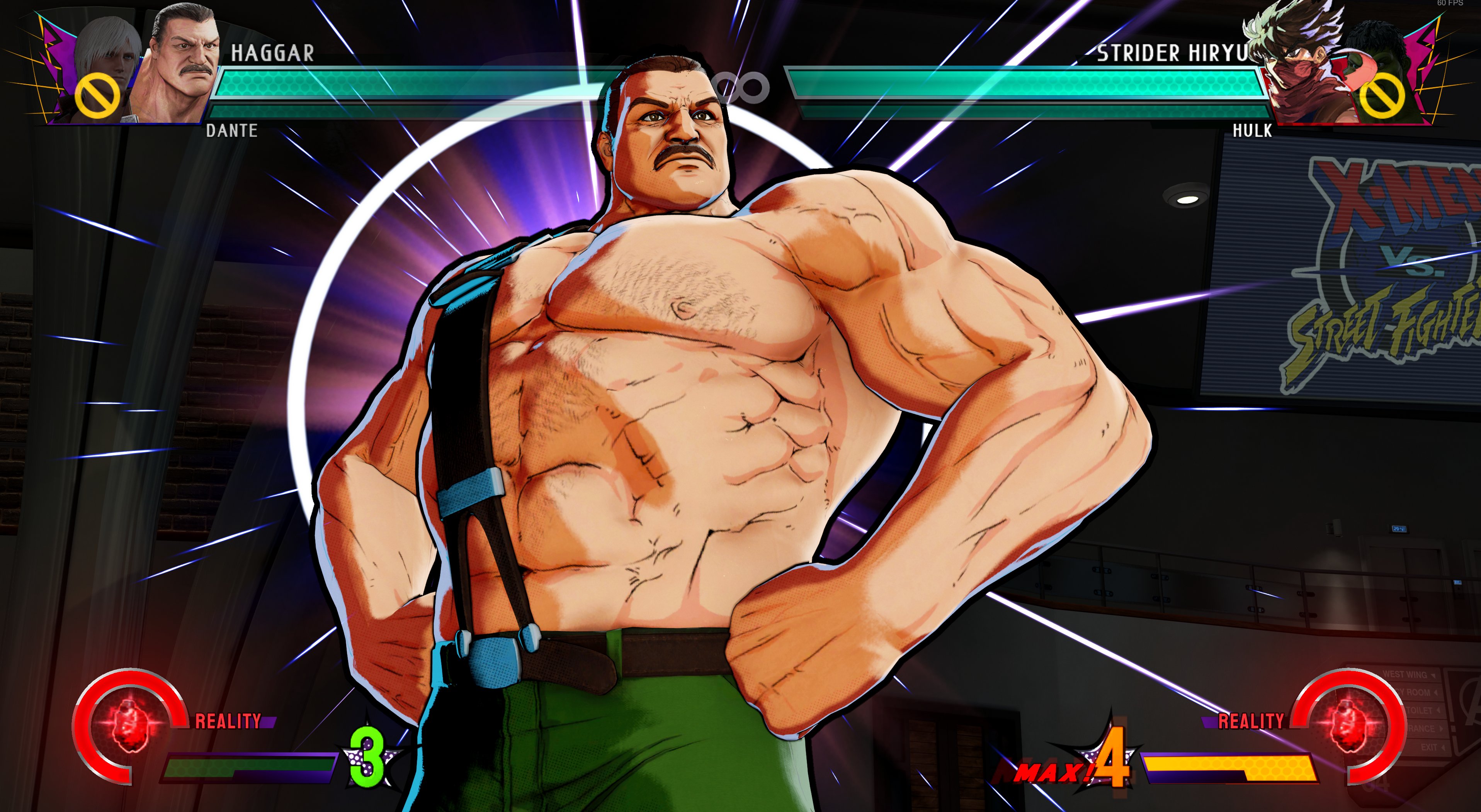 Final Fight’s Mike Haggar poses in a screenshot from Marvel vs. Capcom Infinite & Beyond