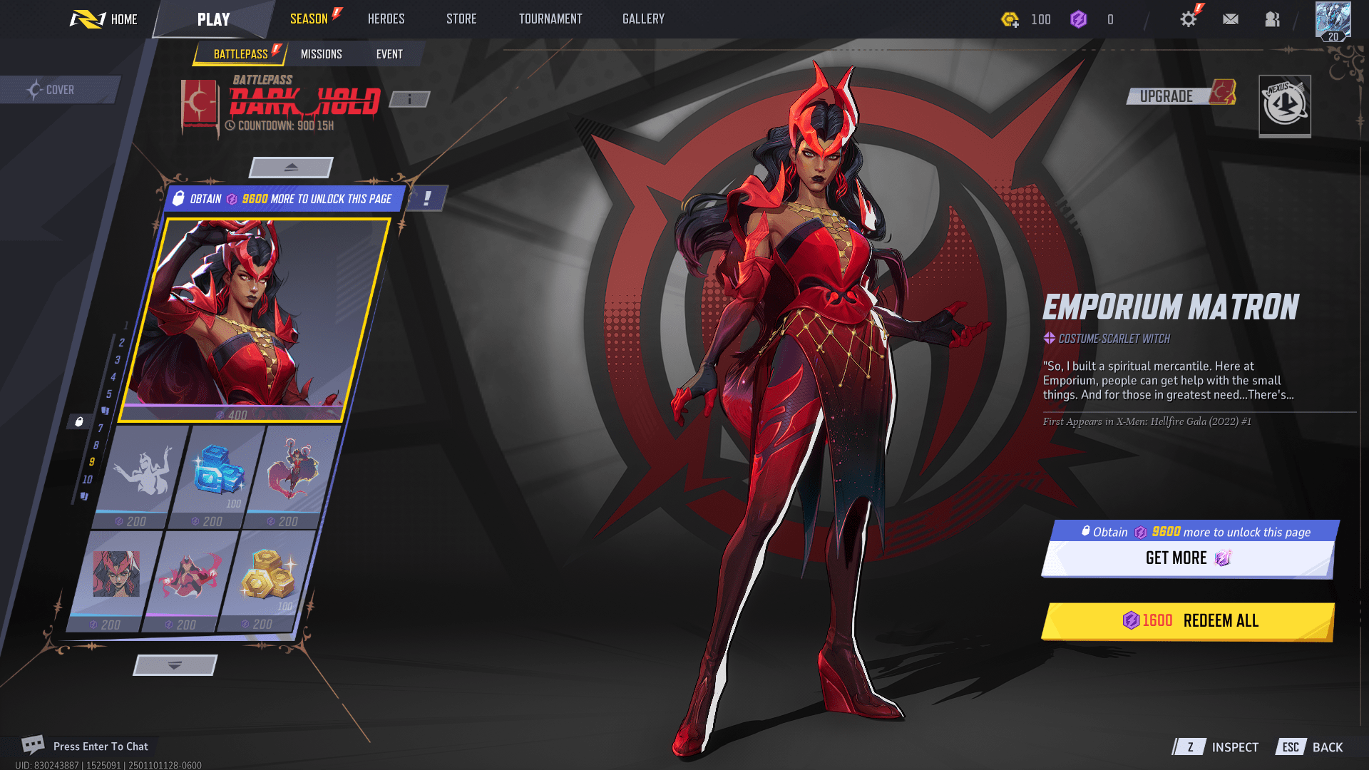 Scarlet Witch’s Emporium Matron skin in Marvel Rivals season 1