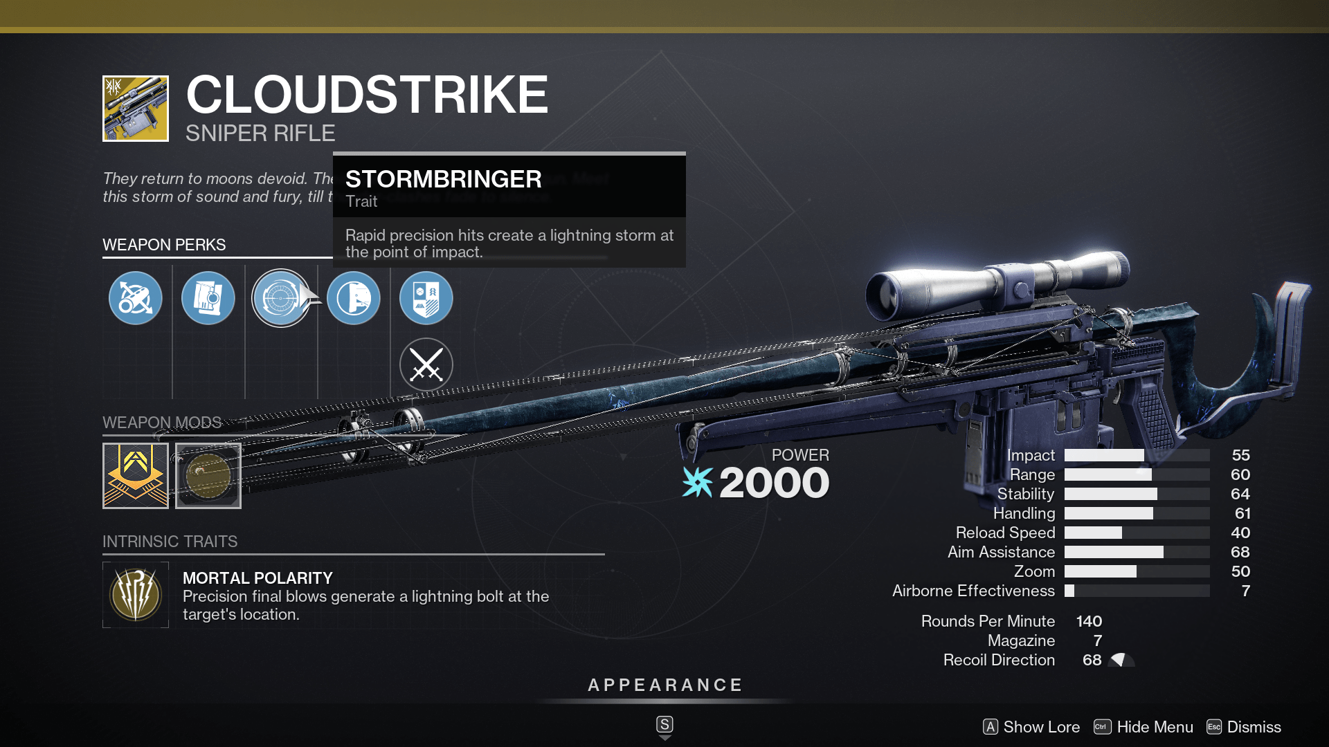 The Cloudstrike Exotic in Destiny 2