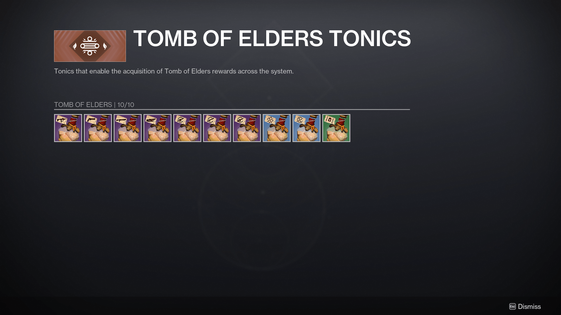 A completed Tonic page in Destiny 2’s episode or Revenant 