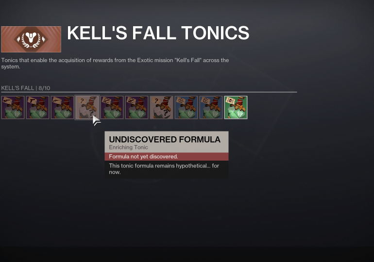How to unlock all Tonics in Destiny 2
