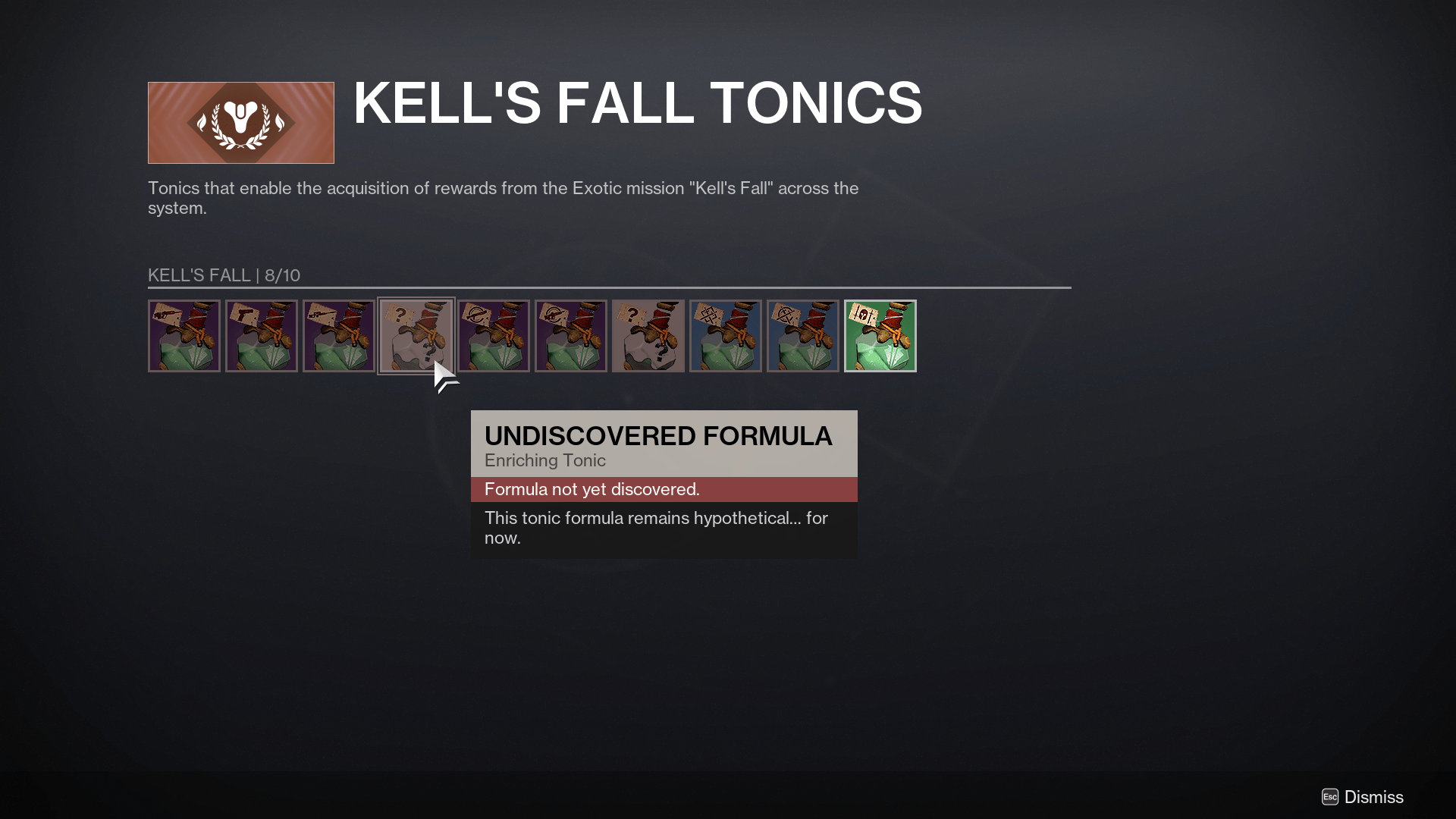 How to unlock all Tonics in Destiny 2