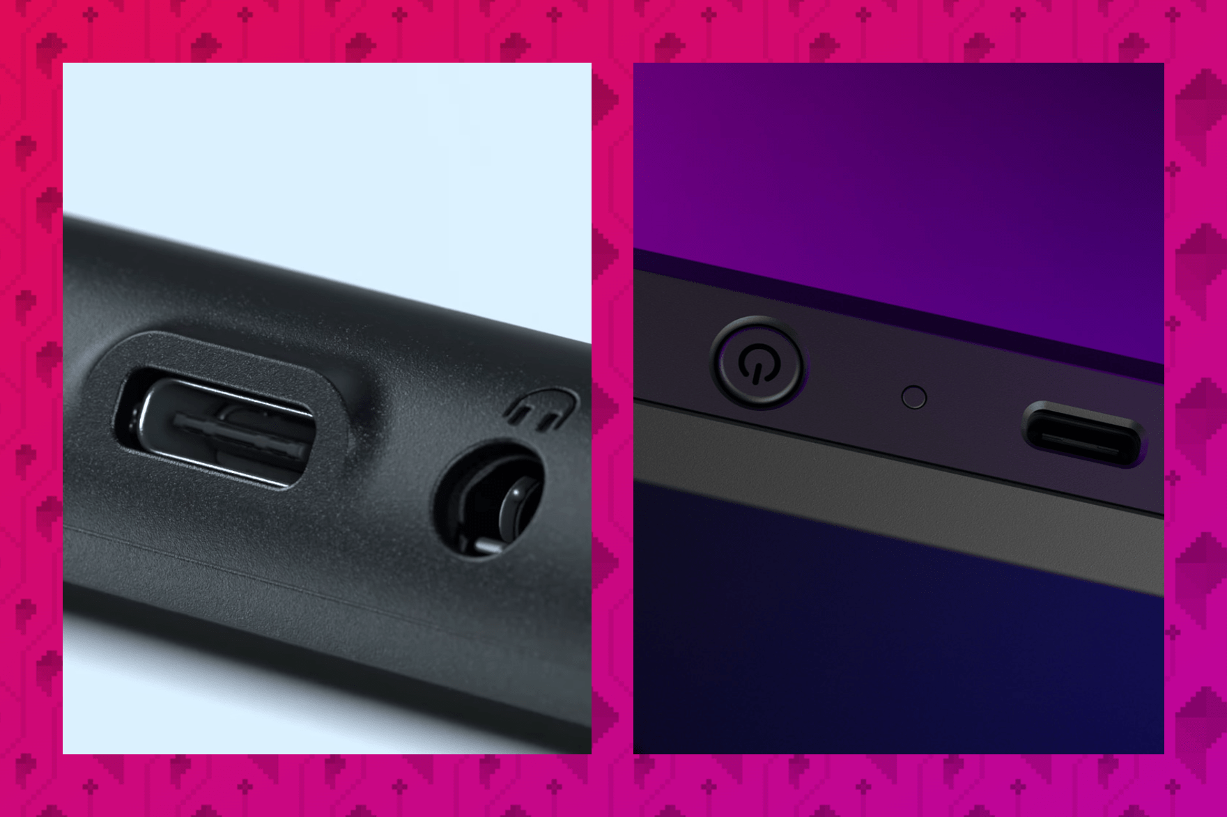 A side-by-side close-up of the Switch 2 and Steam Deck ports