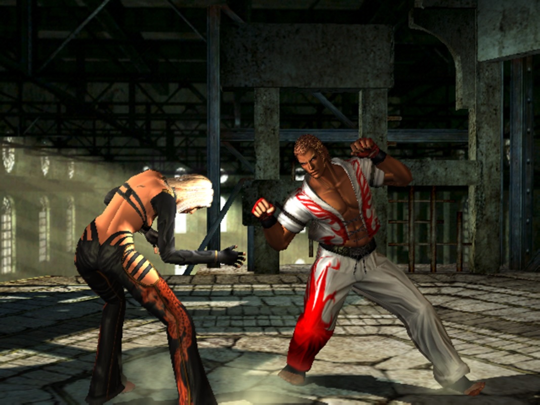 A Kakuto Chojin screenshot shows a man in athletic gear hitting a woman in skimpy clothing.