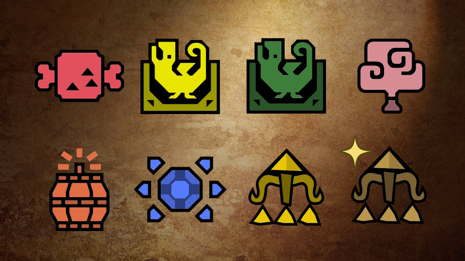 Icons showing the contents of the Open Beta Test 2 Bonus Item Pack in Monster Hunter Wilds