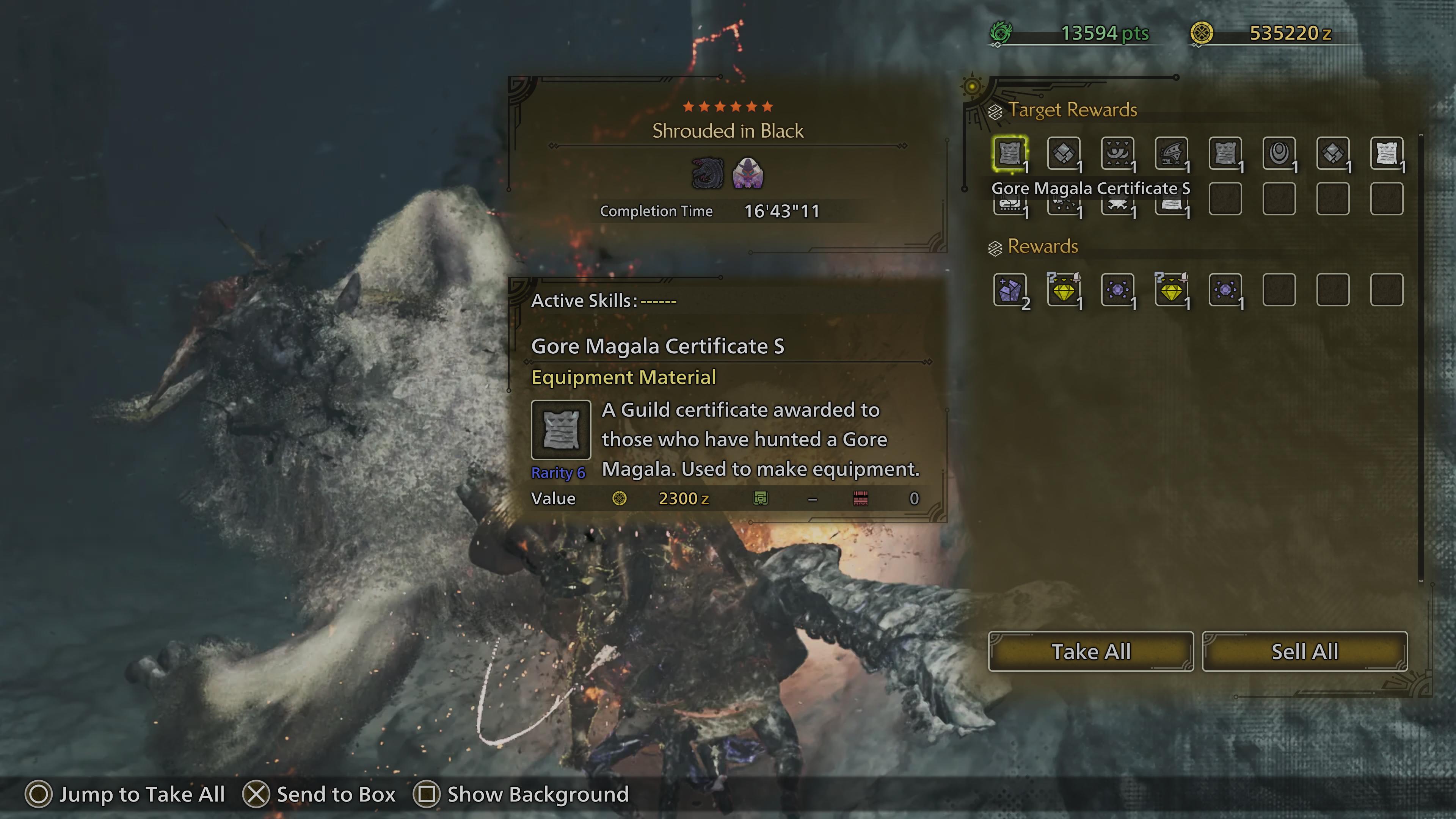 the drops screen for gore magala