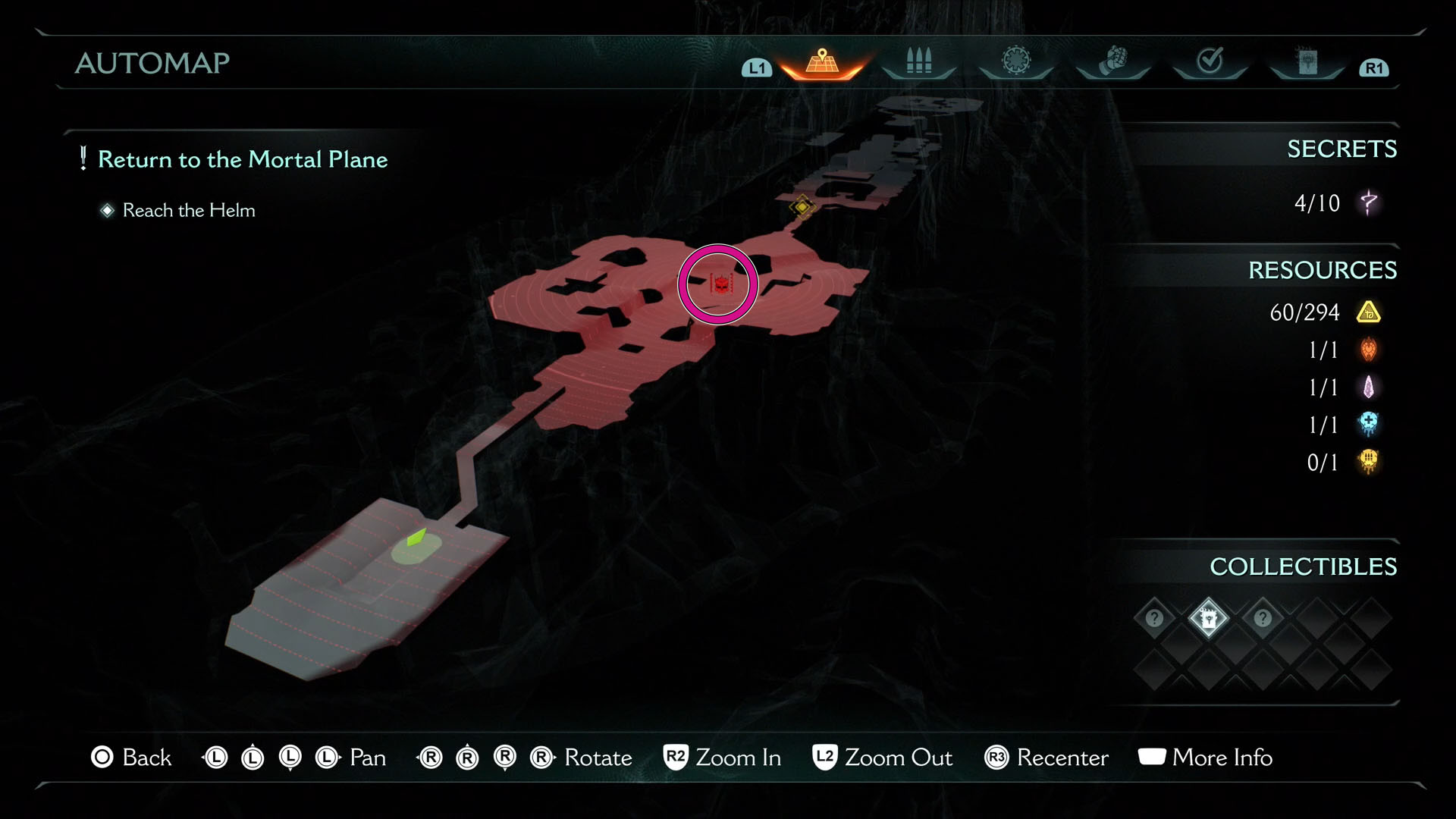 A Doom: The Dark Ages screenshot showing the location on a map of where the Chapter 19’s leader is located.