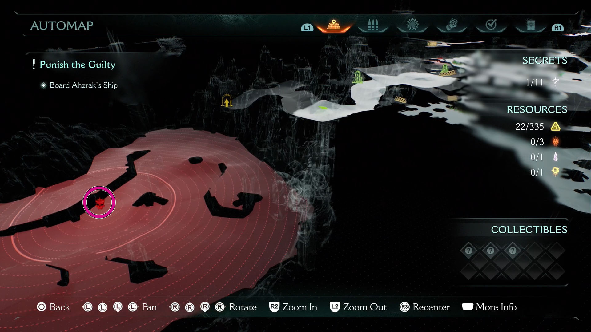 A Doom: The Dark Ages screenshot showing the location of Chapter 22’s leader on the map.