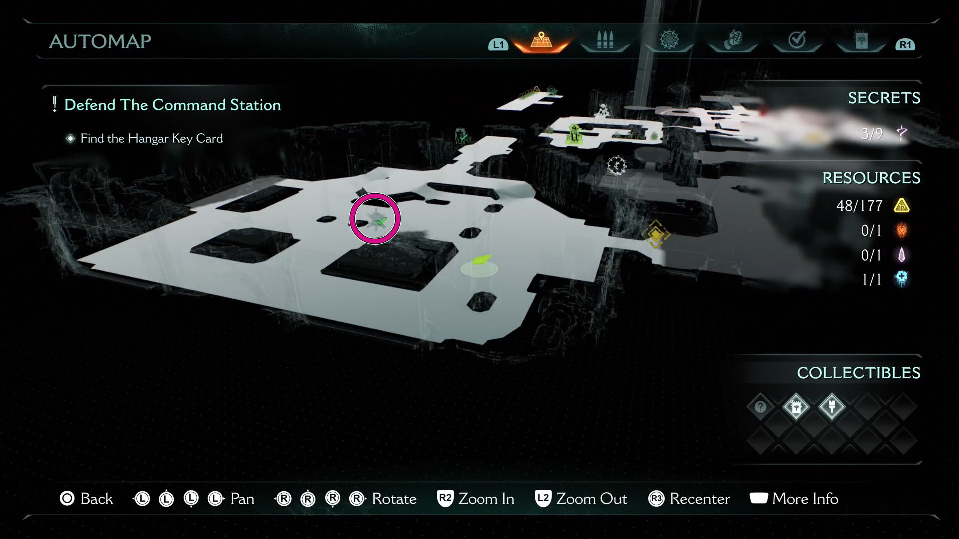 A Doom: The Dark Ages screenshot showing the location of the leader in Chapter 12 on the map.