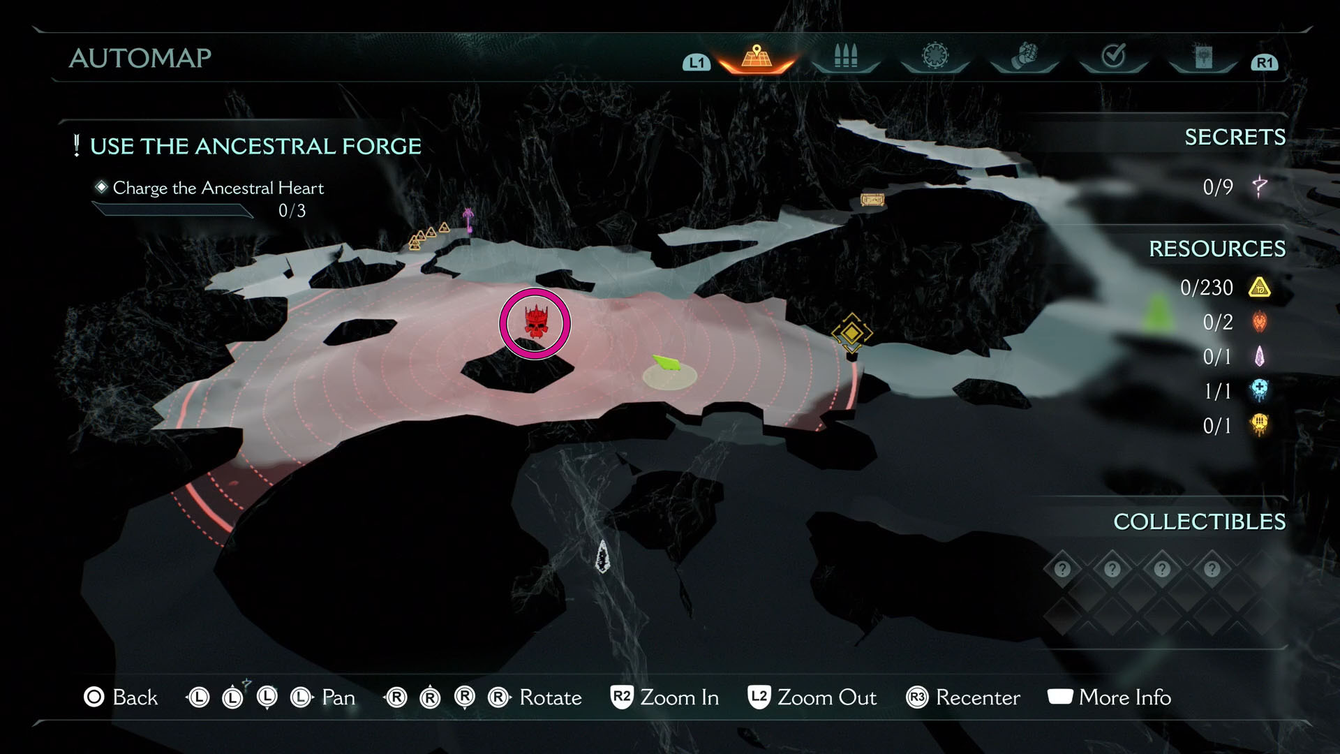A Doom: The Dark Ages screenshot showing the location on the map of the leader in chapter 9.