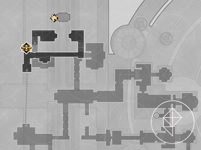 A map of the third floor of “Fortress of Dome” Eye of Twilight in Honkai: Star Rail, showcasing the various chests you can find there.