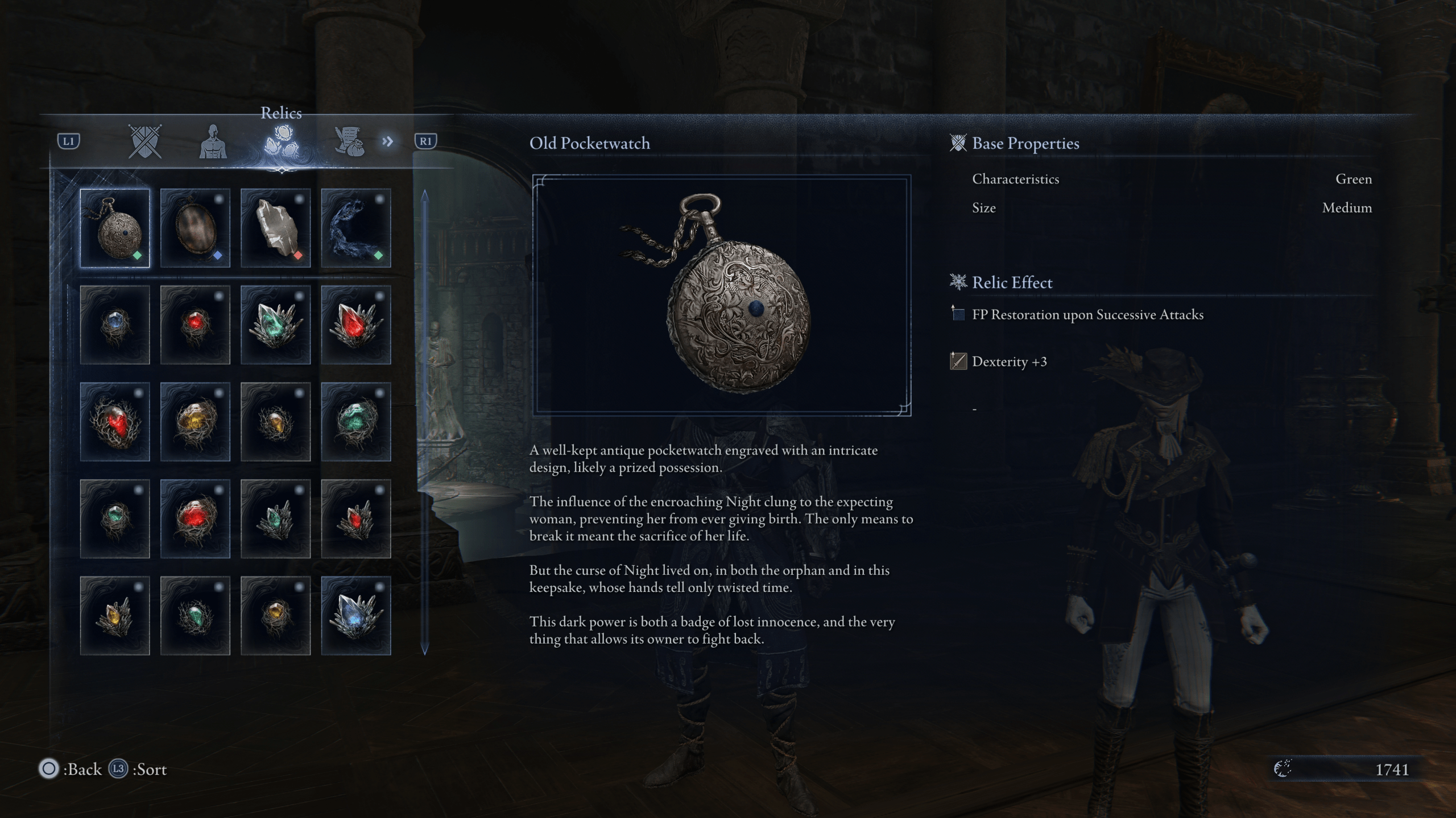 The detailed description of the Old Pocketwatch in Elden Ring Nightreign