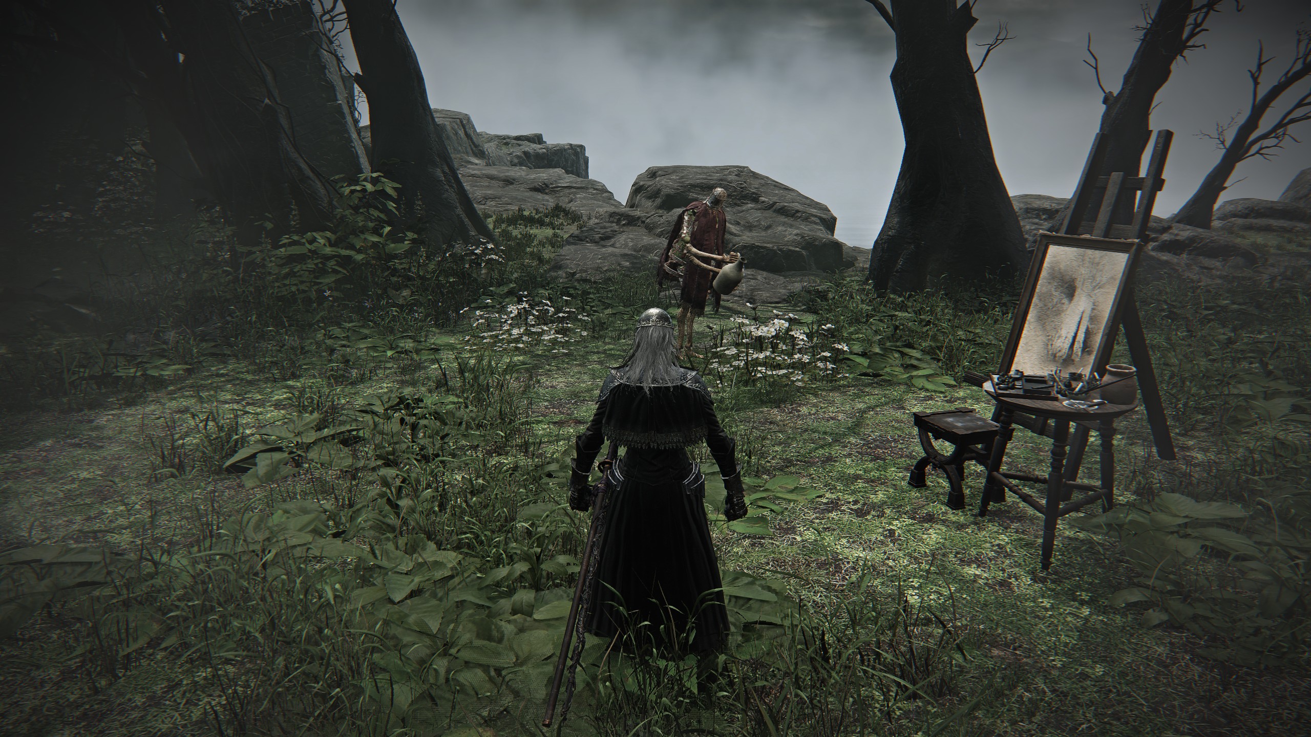 The Executor approaches a canvas in Executor Remembrance quest walkthrough in Elden Ring Nightreign.