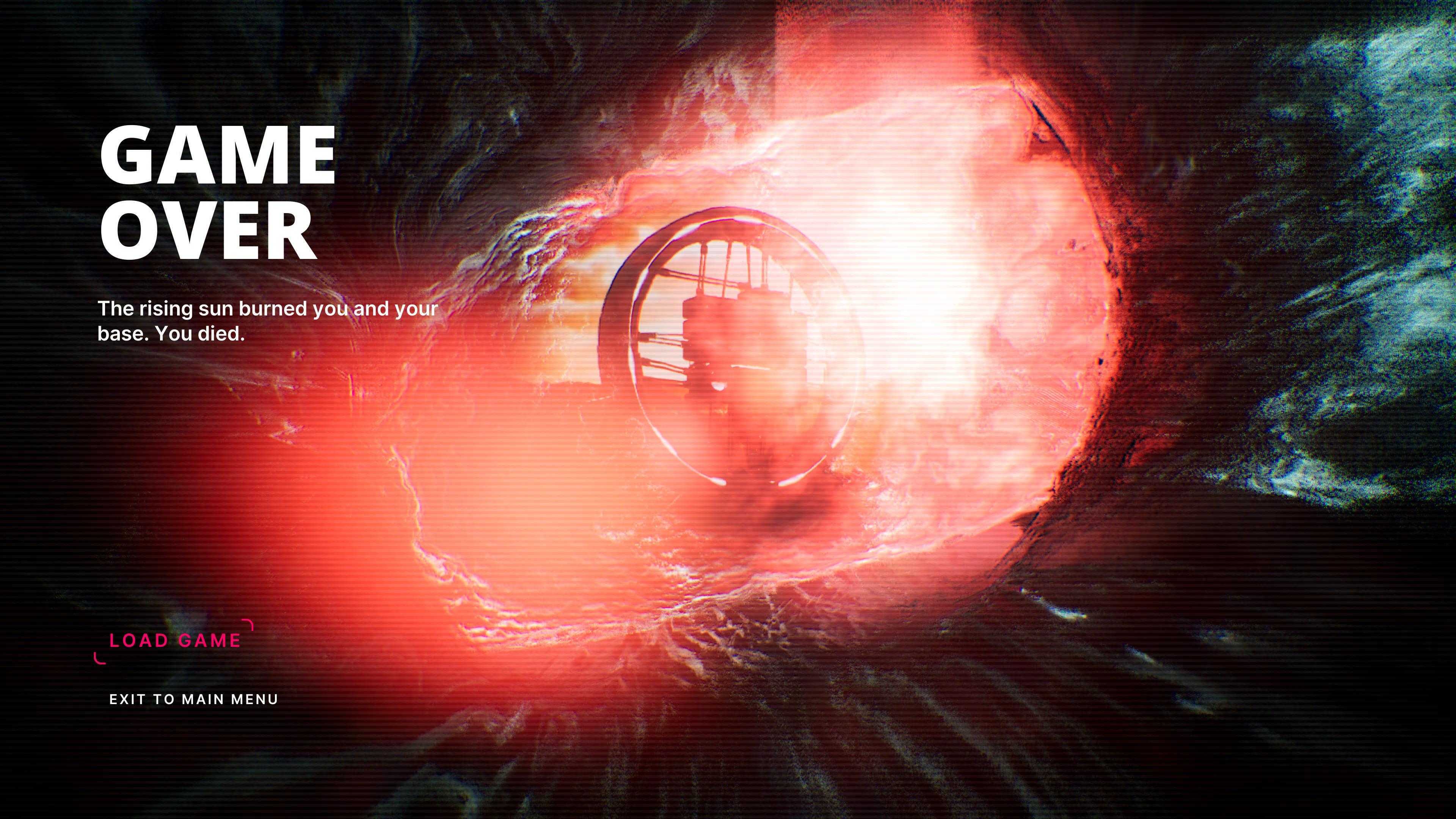 The Alters game over screen.
