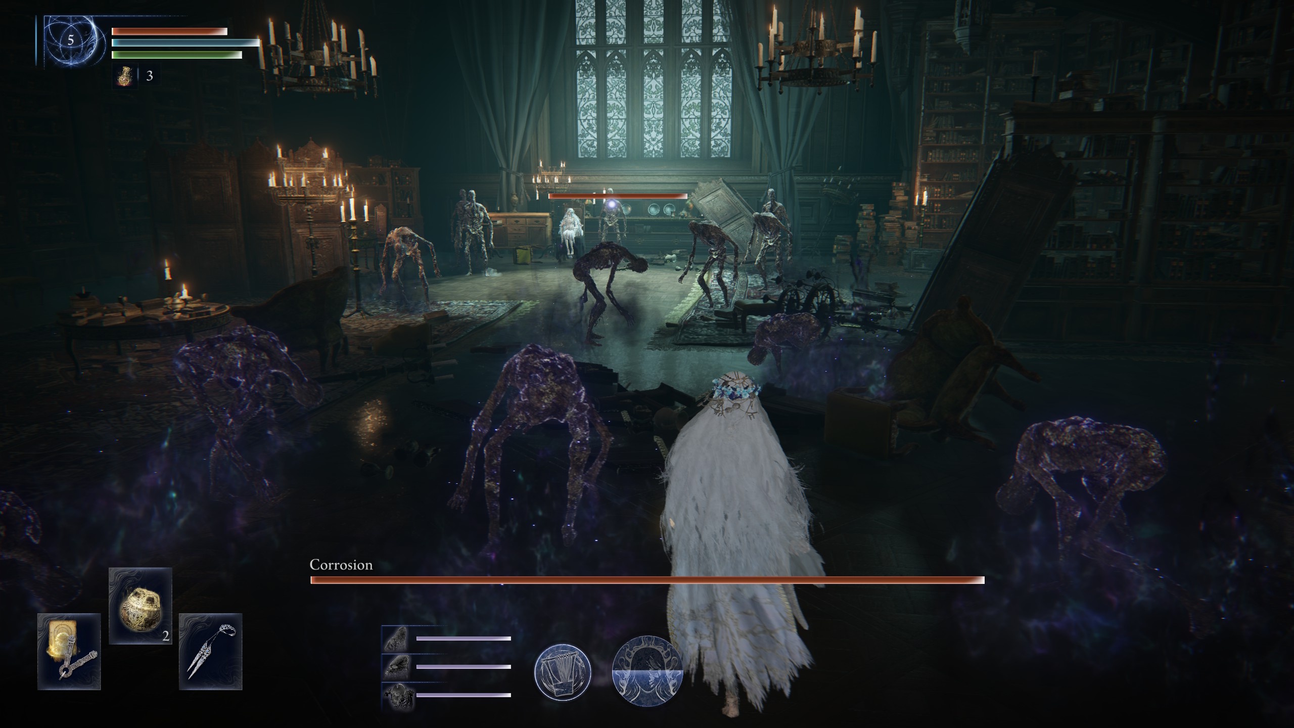 The Revenant facing a room of exploding Night’s Corrosion zombies in Elden Ring Nightreign