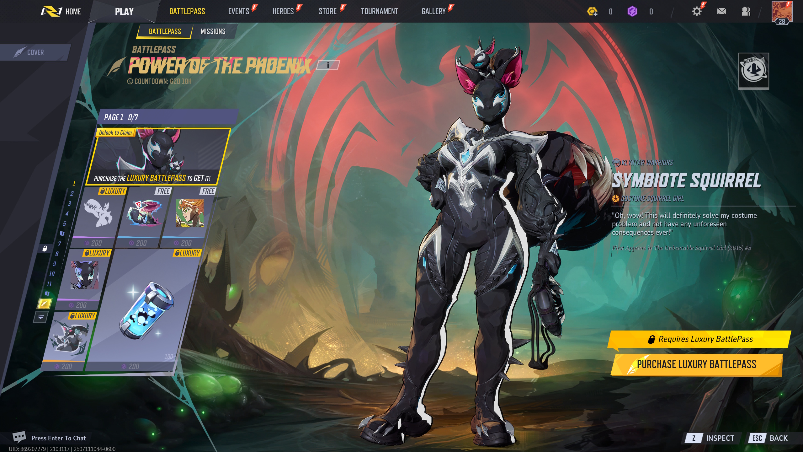 Squirrel Girl’s Symbiote Squirrel skin in Marvel Rivals