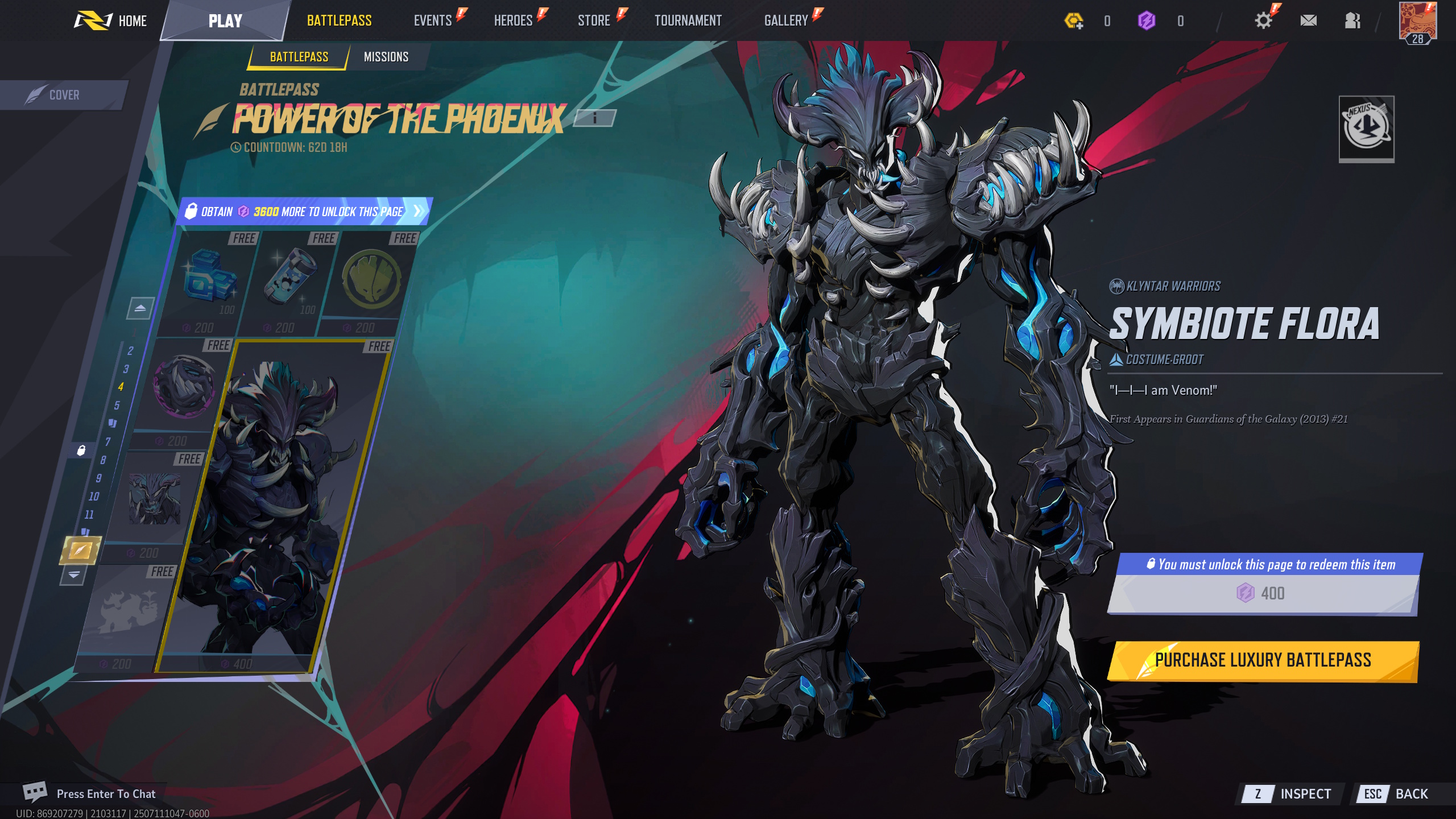 Groot’s Symbiote Flora skin in Marvel Rivals