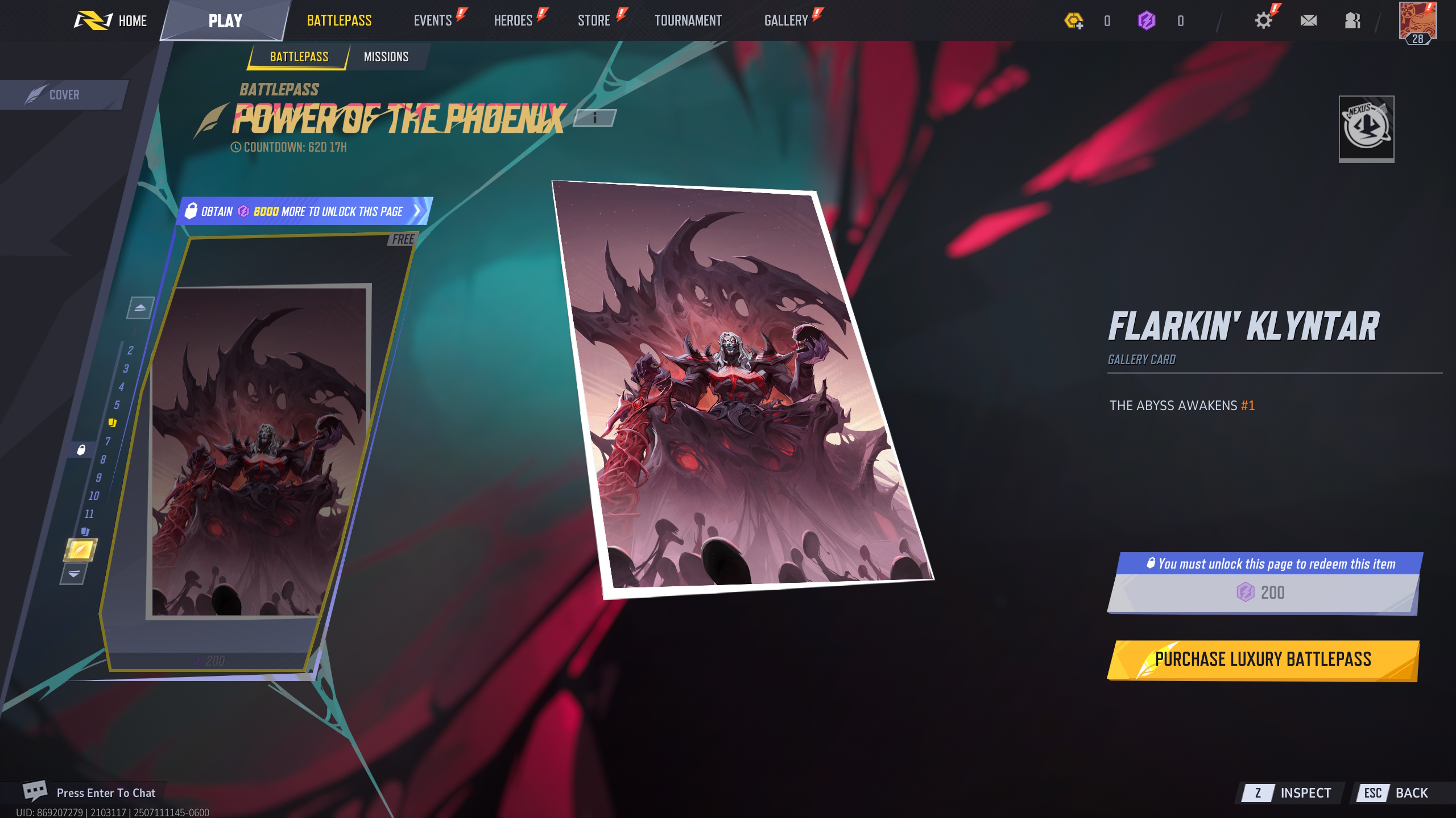 The Klyntar gallery card in Marvel Rivals