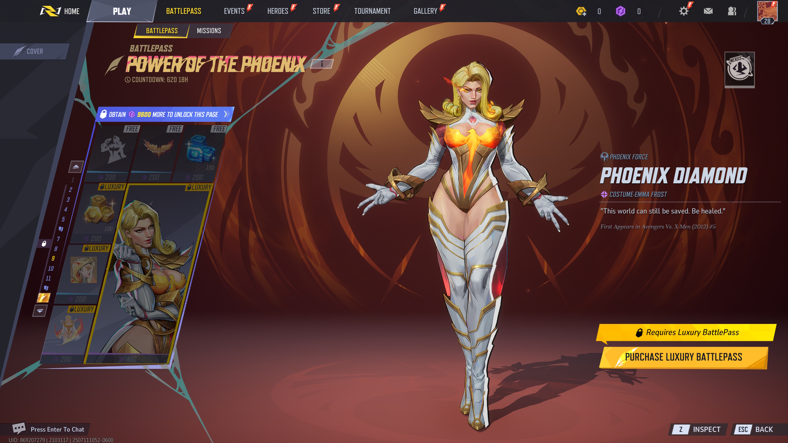 Emma Frost’s Phoenix Diamond skin in Marvel Rivals