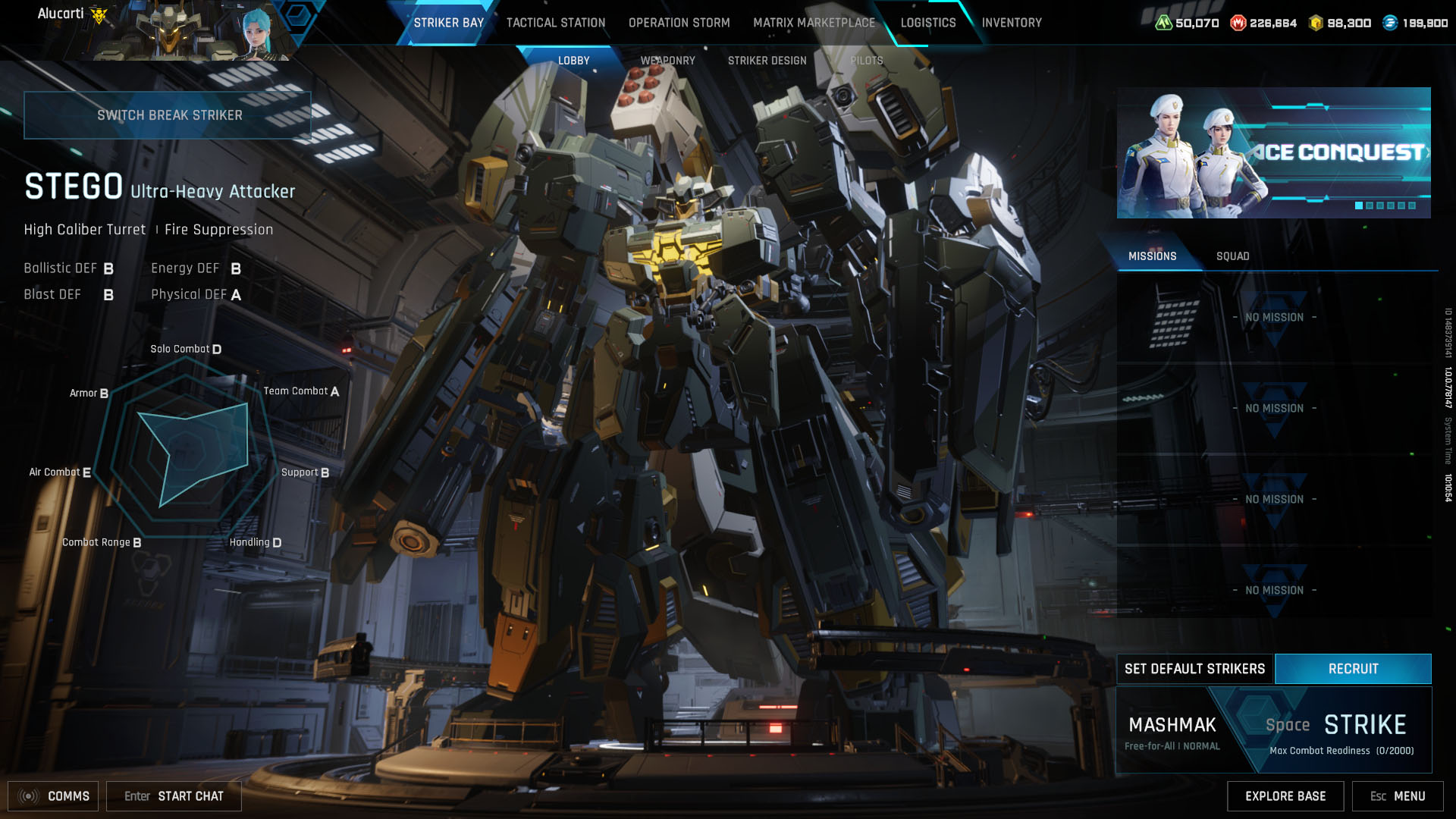 A Mecha Break screenshot showing Stego Striker