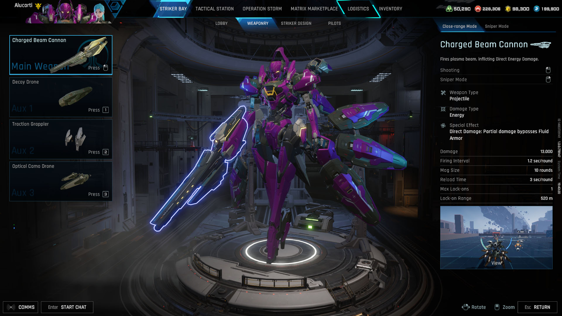 A Mecha Break screenshot showing Narukami Striker