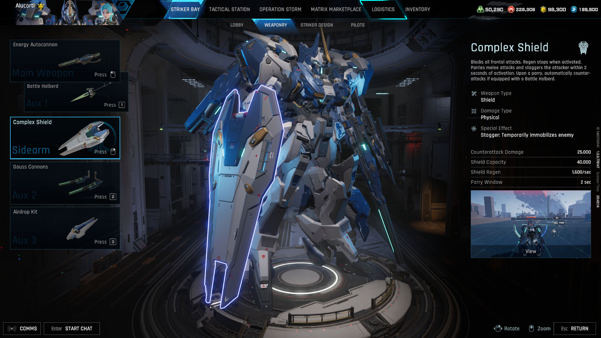 A Mecha Break screenshot showing the Alysnes Striker