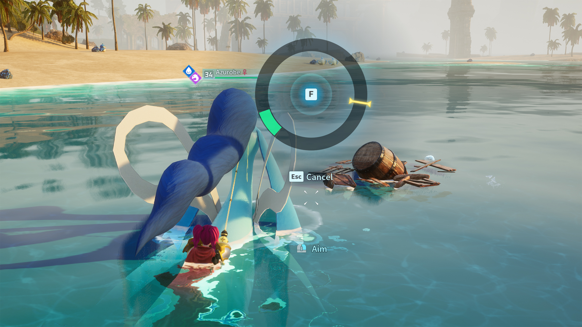 Fishing for loot in Palword.