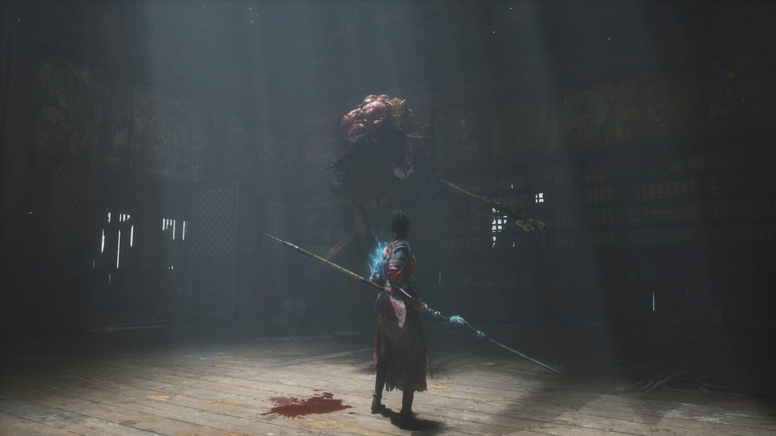 Wuchang Fallen Feathers cinematic screenshot of a boss fight